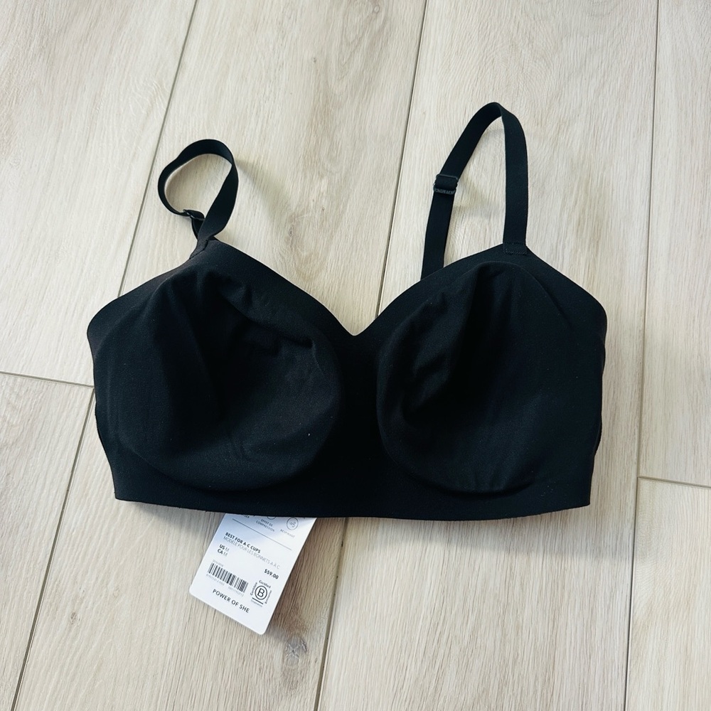 Athleta Ritual Lace Adjustable Longline Bralette – Medium – Black – NWT